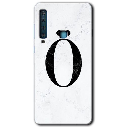 Galaxy A9 2018 Kılıf HD Desen Baskılı Arka Kapak - Beyaz Mermer Desenli Ö Harfi + Kırılmaz Cam