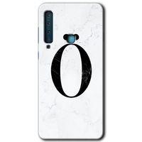 Galaxy A9 2018 Kılıf HD Desen Baskılı Arka Kapak - Beyaz Mermer Desenli Ö Harfi + Kırılmaz Cam