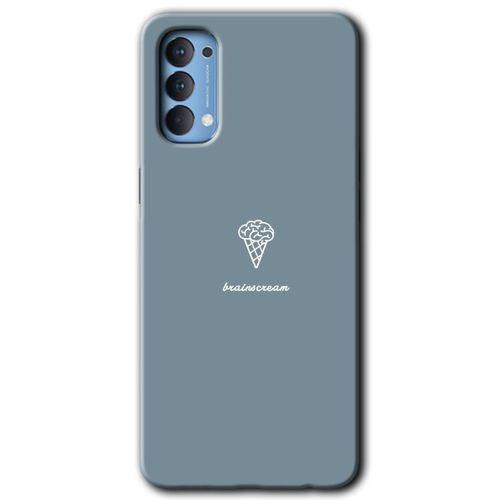 Oppo Reno 4 Kılıf Baskılı Kapak - Beyin Gıdası + 5D Tam Kaplayan Cam