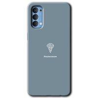 Oppo Reno 4 Kılıf Baskılı Kapak - Beyin Gıdası + 5D Tam Kaplayan Cam