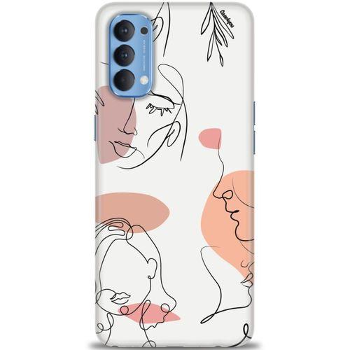 Oppo Reno 4 Kılıf HD Baskılı Kılıf - Silüetler + Tam Ekran Koruyucu