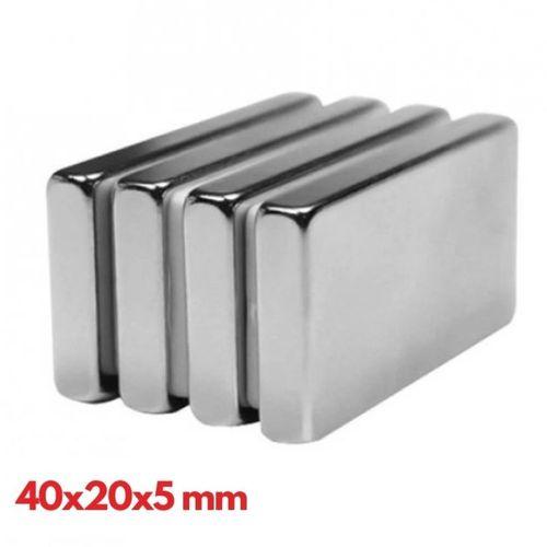 50 Adet 40x20x5mm Neodyum Magnet Güçlü N35 Mıknatıs Köşeli Nikel Kaplama