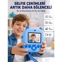 Selfie Özellikli Çocuk Fotoğraf Makinesi Mürekkepsiz Termal Baskı Teknolojisi