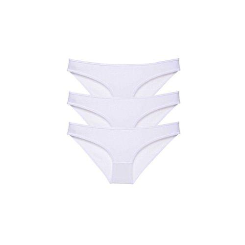 3 adet Süper Eko Set Likralı Kadın Slip Külot Beyaz