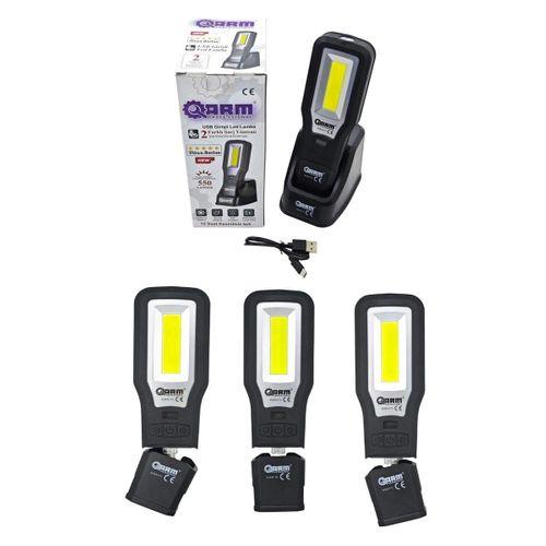 Arm 550 Lümen Ultraviyoleli Özellikli Miknatıslı Şarjlı Tamirci Feneri