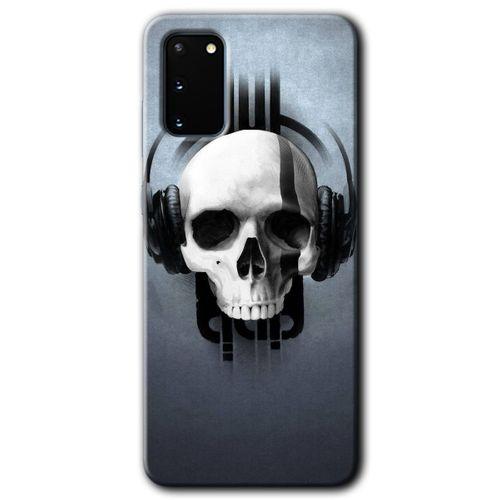 Samsung Galaxy S20 Kılıf HD Desen Baskılı Arka Kapak + Temperli Cam - Müzik Kurukafa