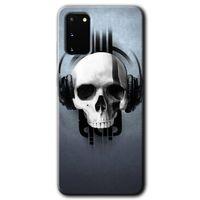 Samsung Galaxy S20 Kılıf HD Desen Baskılı Arka Kapak + Temperli Cam - Müzik Kurukafa