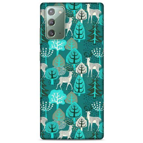 Samsung Galaxy Note 20 Kılıf Snowix (32) Soft Silikon Kılıf Turkuaz Beyaz