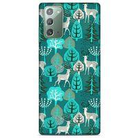 Samsung Galaxy Note 20 Kılıf Snowix (32) Soft Silikon Kılıf Turkuaz Beyaz