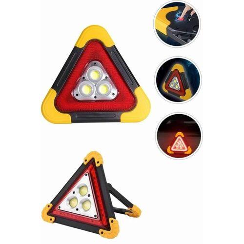 Işıklı İkaz Lambası Reflektör Şarjlı Işıklı Üçgen Led Acil Durum Feneri