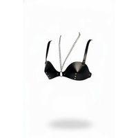 Siyah Göğüs Harness Suni Deri Zımba Detaylı Zincirli - Brf1380