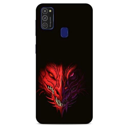 Samsung Galaxy M21 Kılıf Dragons (16) Kalın Kılıf Kırmızı King Ejderha