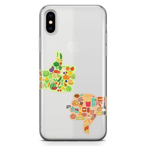 Apple iPhone XS Kılıf Sağlıklı Sağlıksız Arka Kapak Koruma Desenli Full Koruyucu
