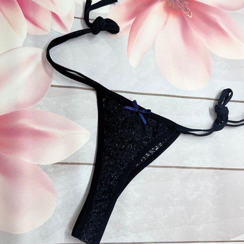 3’lü Dantelli Yandan Bağlamalı Seksi Tanga