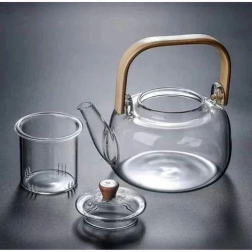 Ahşap Saplı Cam Filtreli Demlik