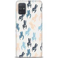 Samsung Galaxy A71 Kılıf HD Baskılı Kılıf - Tavşan Kulağı + Tam Ekran Koruyucu