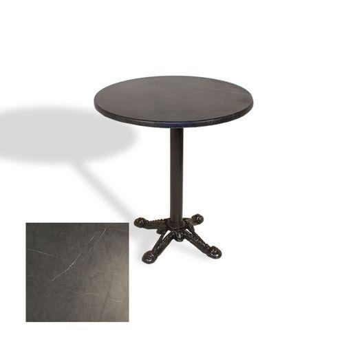 Dockers Çipa Döküm Ayak Yuvarlak Masa Çap 60cm - (Werzalit, Wermodin ve Allzalit Tabla) - Grey Marble