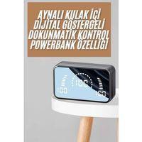 Powerbankli Bluetooth Kulaklık Yüksek Ses Aynalı Çift Dijital Gösterge Ekranı