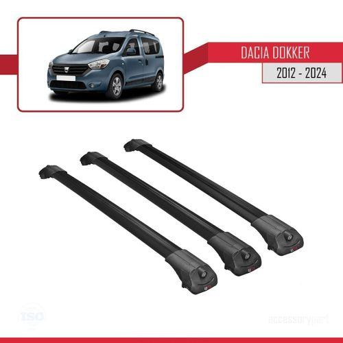 Dacia Dokker 2012 ve Sonrası ile uyumlu ACE-1 Ara Atkı Tavan Barı SİYAH 3 ADET BAR