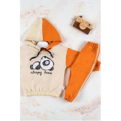 Panda Desenli Kapişonlu Erkek Bebek Takımı