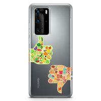 Huawei P40 Pro Kılıf Sağlıklı Sağlıksız Arka Kapak Koruma Desenli Full Koruyucu