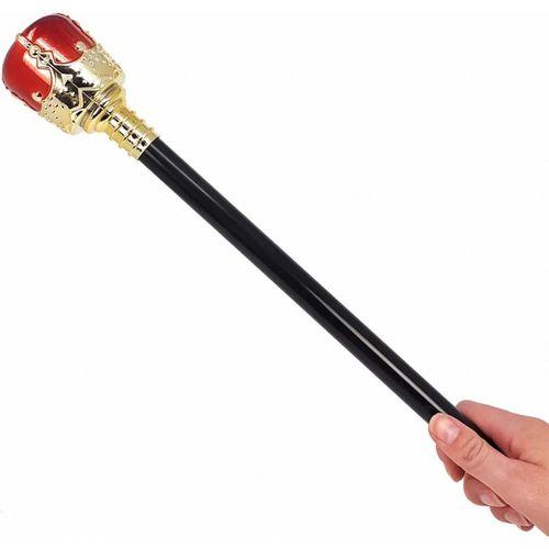 Altın Kral Tacı Ve Kırmızı Topuzlu Asası Seti