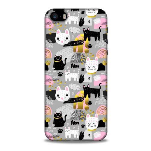 Lopard Apple iPhone SE Uyumlu Kılıf Kediler (8) Baskılı Kılıf Cins Kediler