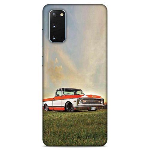 Lopard Samsung Galaxy S20 Uyumlu Kılıf PickUpX (29) Arka Koruma Kılıfı Turuncu Beyaz