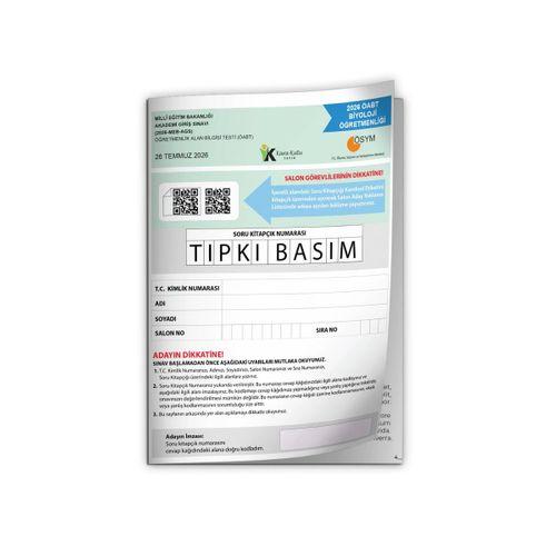 2026 MEB-AGS ÖABT Biyoloji Öğretmenliği ÖSYM Tıpkı Basım Kitapçığı Türkiye Geneli Deneme