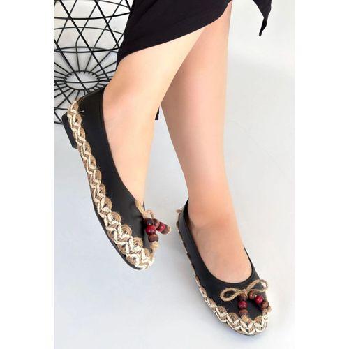 Ilwe Siyah Cilt Babet Ayakkabı