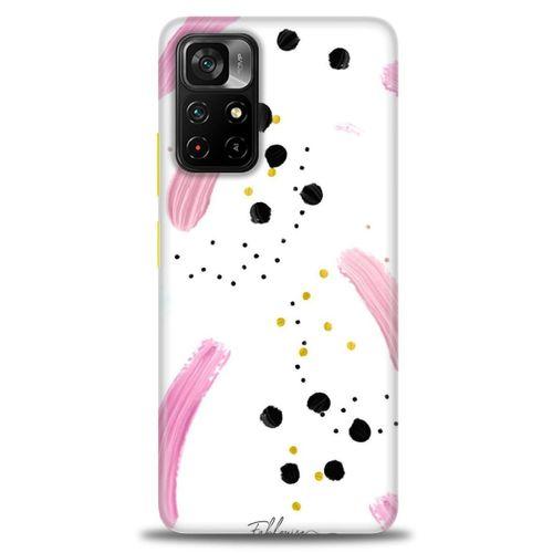 Xiaomi Redmi Note 11 Pro Plus Kılıf HD Baskılı Kılıf - Pembe ve Benekler + Tam Ekran Koruyucu