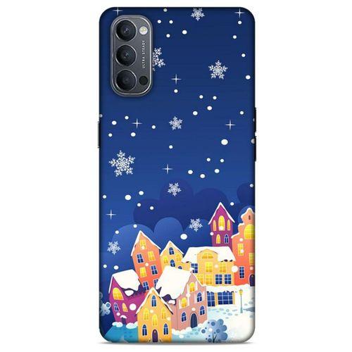 Oppo Reno 4 Kılıf Snowix (27) Tasarımlı Kılıf Turuncu Lacivert