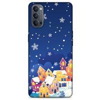 Oppo Reno 4 Kılıf Snowix (27) Tasarımlı Kılıf Turuncu Lacivert