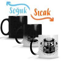 BTS Kore Müzik Logo Sihirli Kupa Bardak Porselen