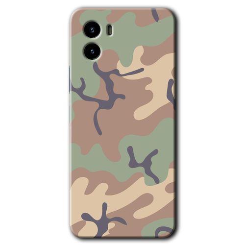 Vivo Y15s Kılıf HD Desen Baskılı Arka Kapak - Kamuflaj 29 + Kırılmaz Cam