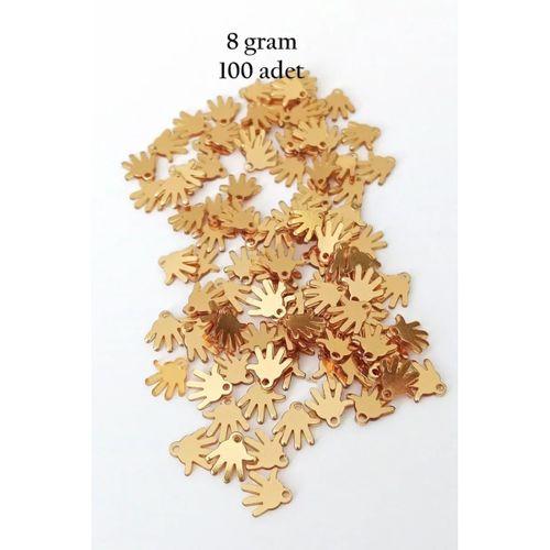 Oya Abiye Bileklik Kolye Pleksi Metalik Plastik Pul Altın Renk 8 gram 100 adet - BNC485