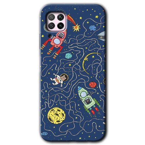Potkal Hediye Fabrikası Huawei P40 Lite HD Baskılı Kılıf + 9D Tam Ekran Koruyucu - Kedi Galaksi