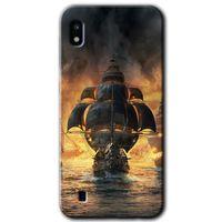 MRCİLETİSİM Samsung Galaxy A10 Kılıf Baskılı Kapak - Siyah İnci +Tam Ekran Koruyucu