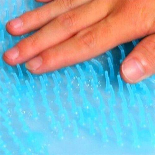 Silikon Fırçalı Banyo Masaj Matı ve Ayaklar için Topuk Masaj Paspası -1 Adet Stokta Olan Renk Gönderilir