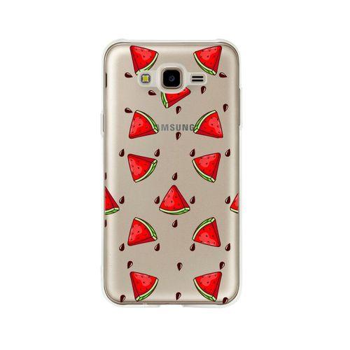 Samsung J7 Karpuz Dilimleri Desenli Premium Şeffaf Silikon Kılıf