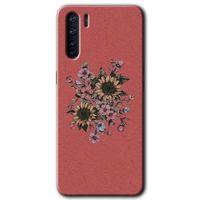 Potkal Hediye Fabrikası Oppo A91 Kılıf HD Desen Baskılı Arka Kapak - Retro Çiçek
