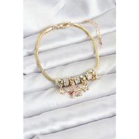 Pirinç Gold Renk Renkli Yıldız Charmlı Kadın Bileklik