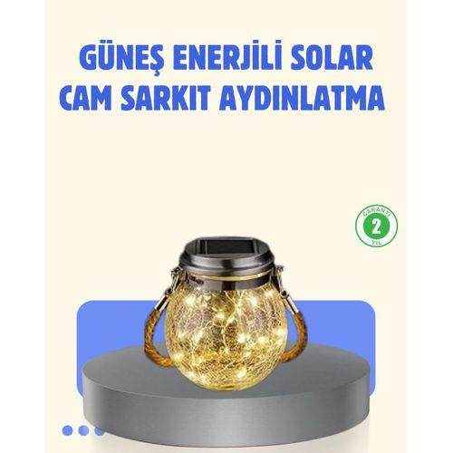 Güneş Enerjili Cam Sarkıt Bahçe Balkon Teras Aydınlatma 30 Led