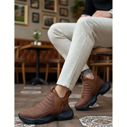 BA0401 Bağcıksız Rahat Yüksek Taban Taba Erkek Spor Yarım Bilek Bot