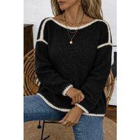 Kadın Uzun Kollu Kayık Yaka Triko Bluz