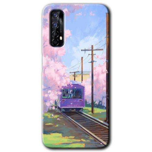 Realme 7 Kılıf HD Desen Baskılı Arka Kapak + Temperli Cam - Rails Paint