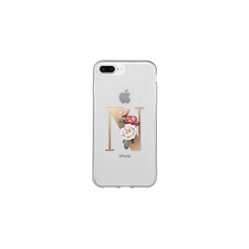 iPhone 8 Plus N Harfi Desenli Şeffaf Telefon Kılıfı