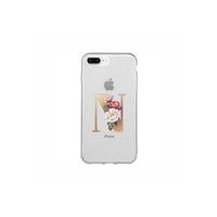 iPhone 8 Plus N Harfi Desenli Şeffaf Telefon Kılıfı