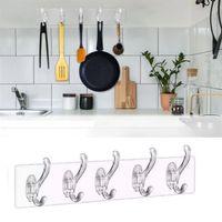 5'li Güçlü Yapışkanlı Şeffaf Duvar Askısı Banyo Mutfak Düzenleyici Pratik Askılık