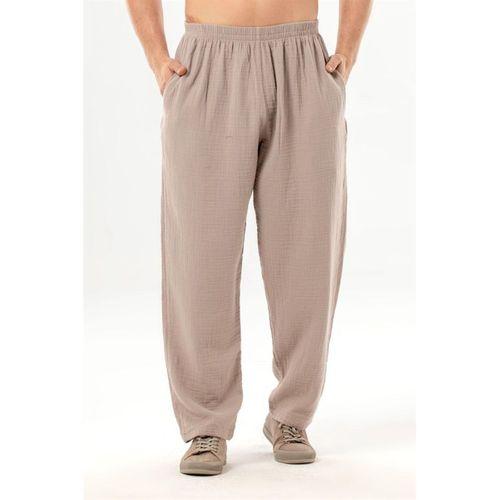 Beli Lastikli Yandan Çift Cepli Müslin Şalvar Pantolon Taş Tas